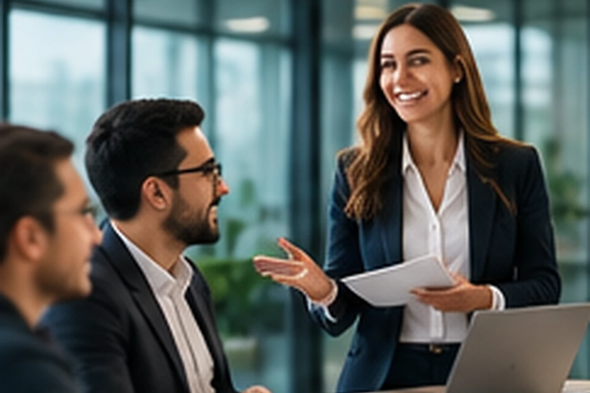 Business English professionals in a meeting